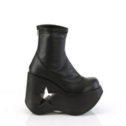 Demonia DYNAMITE-100 Ankle Boot (Black Stretch Vegan Leather)