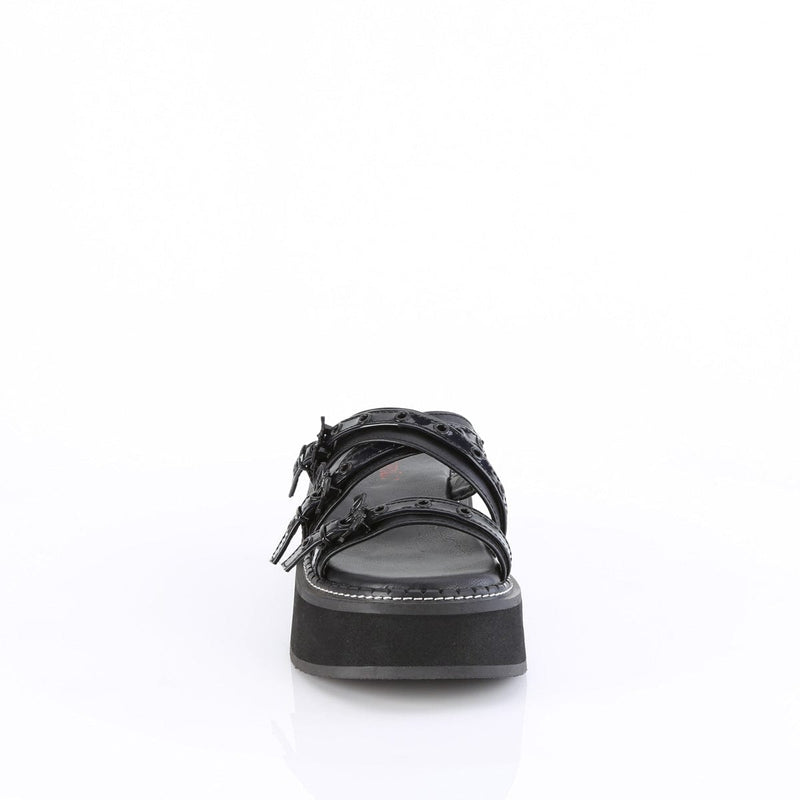 Demonia EMILY-07 Sandal (Black Vegan Leather-Holo Patent)
