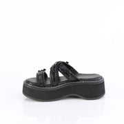 Demonia EMILY-07 Sandal (Black Vegan Leather-Holo Patent)