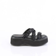 Demonia EMILY-07 Sandal (Black Vegan Leather-Holo Patent)