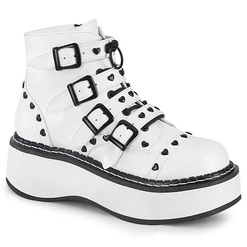 Demonia EMILY-315 Ankle Boot (White Vegan Leather)