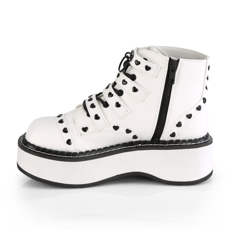 Demonia EMILY-315 Ankle Boot (White Vegan Leather)