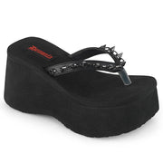 Demonia FUNN-35 Sandal (Black Vegan Leather)