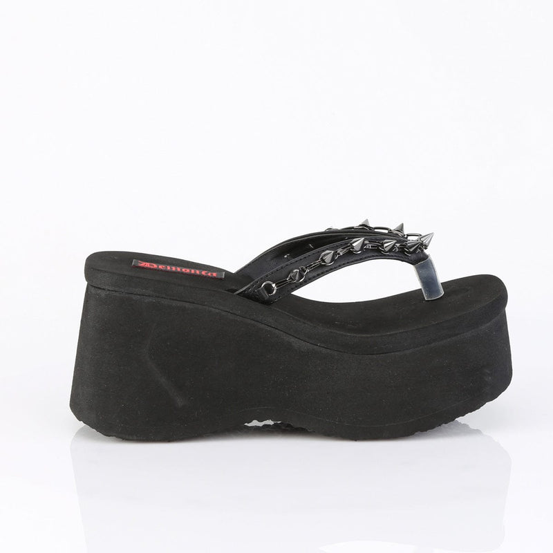 Demonia FUNN-35 Sandal (Black Vegan Leather)