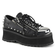 Demonia GRAVEDIGGER-04 Sneaker (Black Vegan Leather)