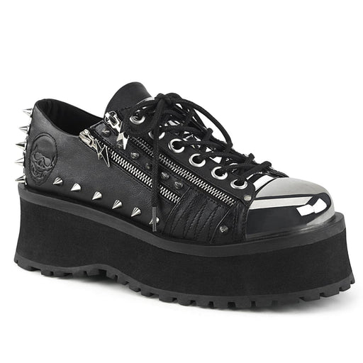Demonia GRAVEDIGGER-04 Sneaker (Black Vegan Leather)