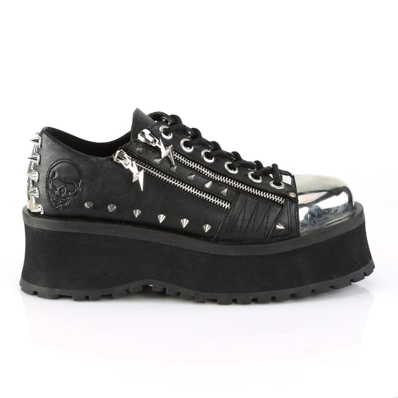 Demonia GRAVEDIGGER-04 Sneaker (Black Vegan Leather)
