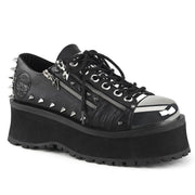 Demonia GRAVEDIGGER-04 Sneaker (Black Vegan Leather)
