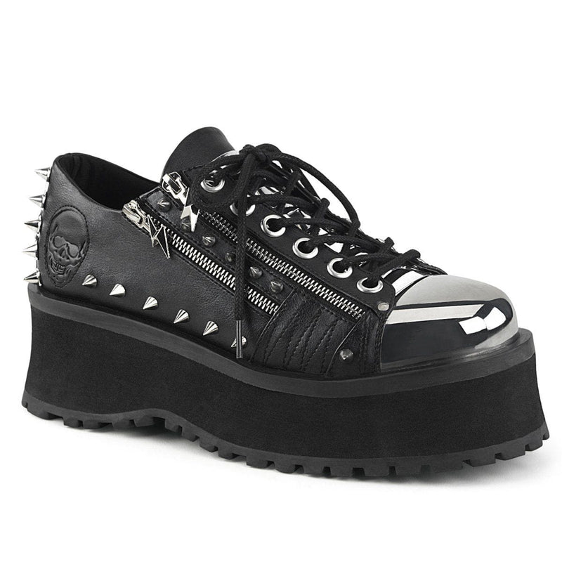Demonia GRAVEDIGGER-04 Sneaker (Black Vegan Leather)