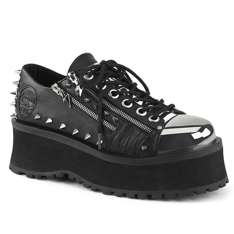 Demonia GRAVEDIGGER-04 Sneaker (Black Vegan Leather)