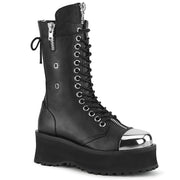 Demonia GRAVEDIGGER-14 Mid-Calf Boot (Black Vegan Leather)