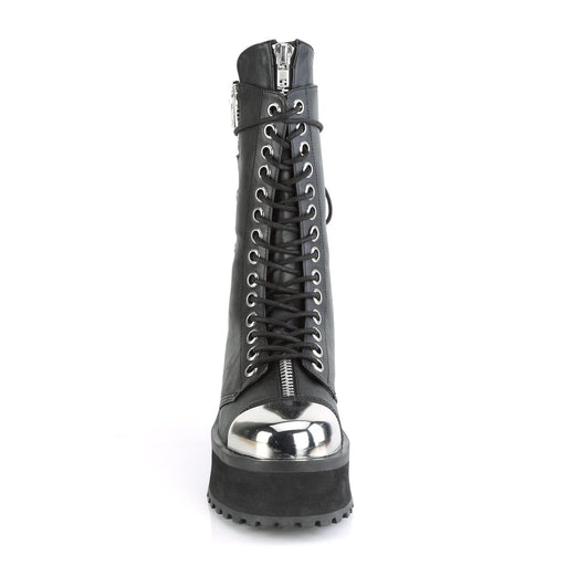 Demonia GRAVEDIGGER-14 Mid-Calf Boot (Black Vegan Leather)