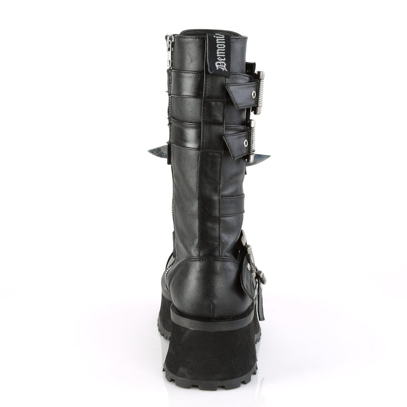 Demonia GRAVEDIGGER-250 Mid-Calf Boot (Black Vegan Leather)