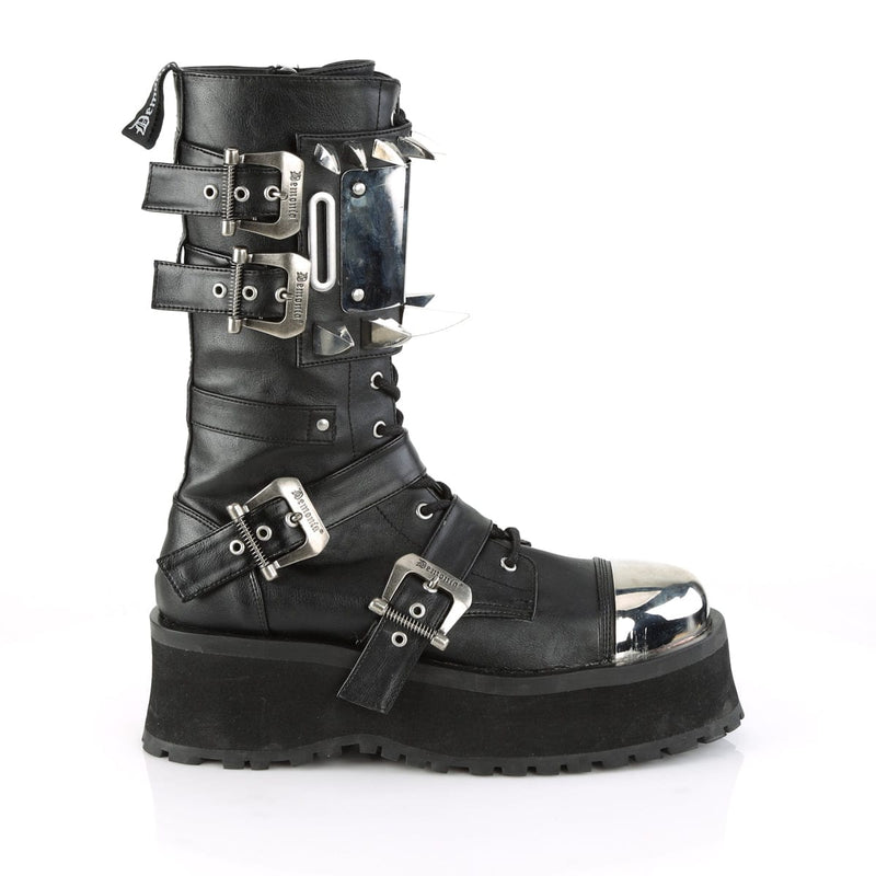 Demonia GRAVEDIGGER-250 Mid-Calf Boot (Black Vegan Leather)