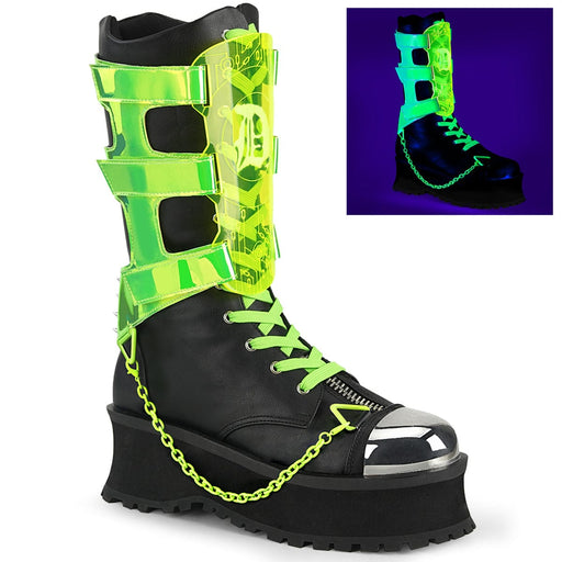 Demonia GRAVEDIGGER-255 Mid-Calf Boot (Black Vegan Leather)