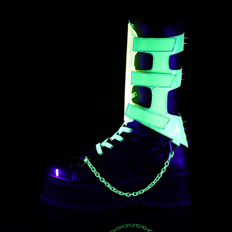 Demonia GRAVEDIGGER-255 Mid-Calf Boot (Black Vegan Leather)
