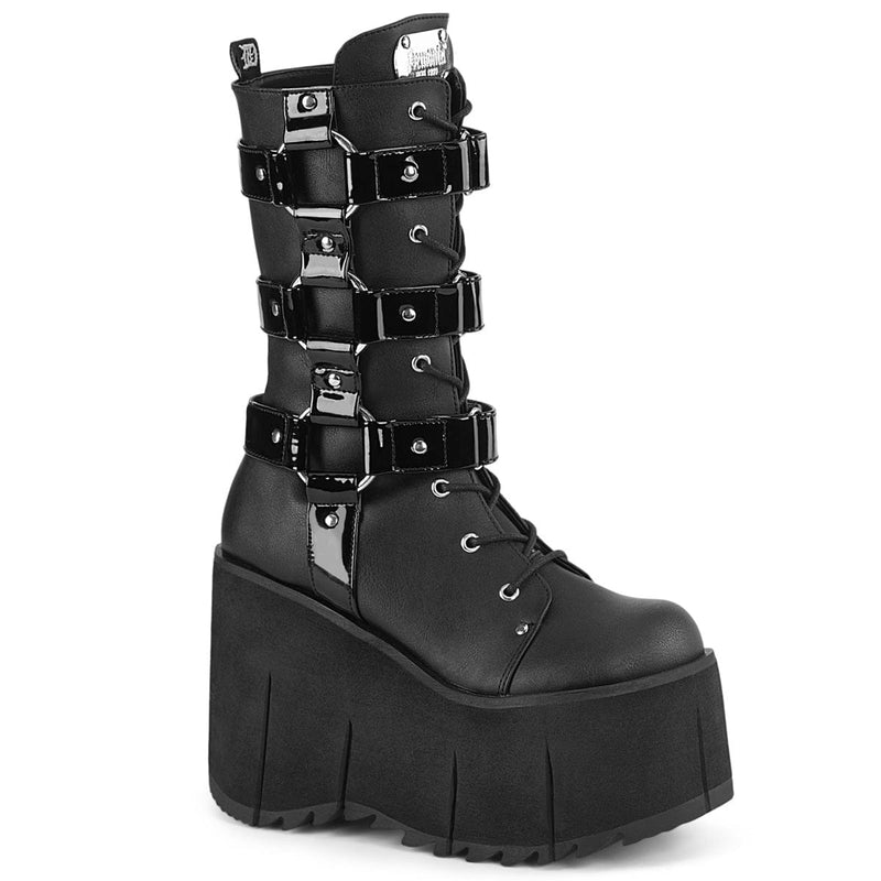Demonia KERA-110 Mid-Calf Boot (Black Vegan Leather-Patent)