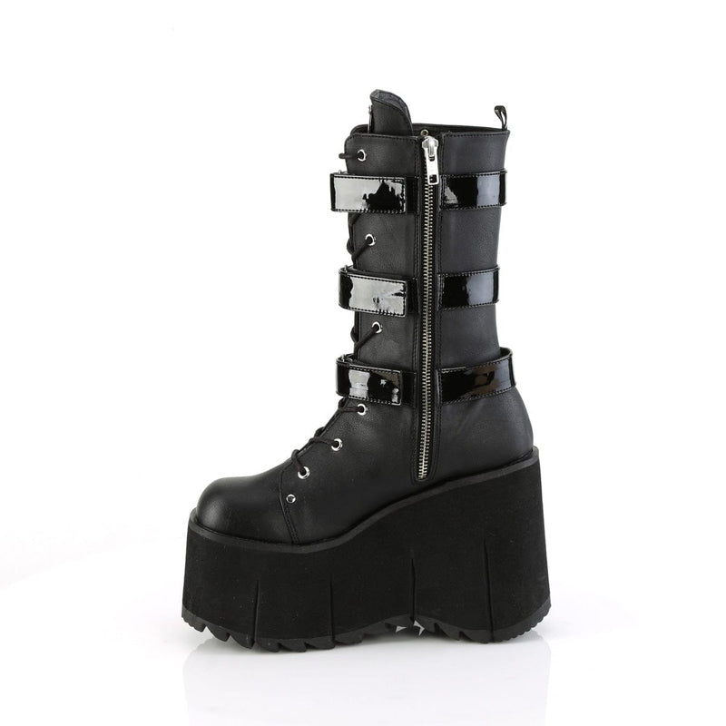 Demonia KERA-110 Mid-Calf Boot (Black Vegan Leather-Patent)