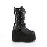 Demonia KERA-110 Mid-Calf Boot (Black Vegan Leather-Patent)