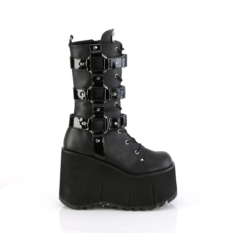 Demonia KERA-110 Mid-Calf Boot (Black Vegan Leather-Patent)