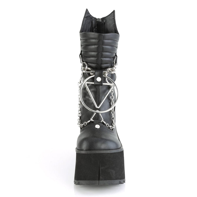 Demonia KERA-130 Mid-Calf Boot (Black Vegan Leather)