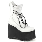 Demonia KERA-130 Mid-Calf Boot (White Vegan Leather)