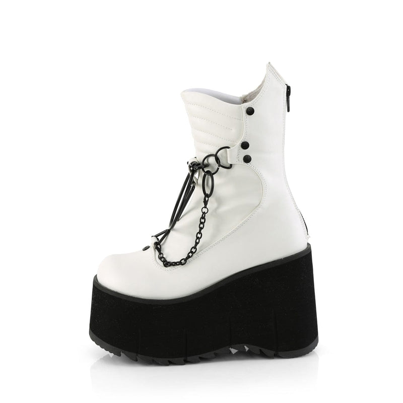 Demonia KERA-130 Mid-Calf Boot (White Vegan Leather)
