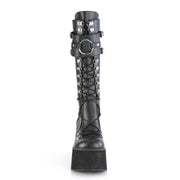 Demonia KERA-200 Knee High Boot (Black Vegan Leather)