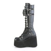 Demonia KERA-200 Knee High Boot (Black Vegan Leather)