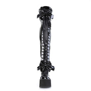 Demonia KERA-303 Thigh High Boot (Black Stretch Patent)