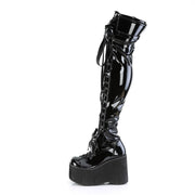 Demonia KERA-303 Thigh High Boot (Black Stretch Patent)