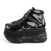 Demonia NEPTUNE-100 Ankle Boot (Black Glitter-Silver/Vegan Leather)
