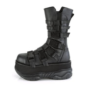 Demonia NEPTUNE-210 Mid-Calf Boot (Black Vegan Leather)