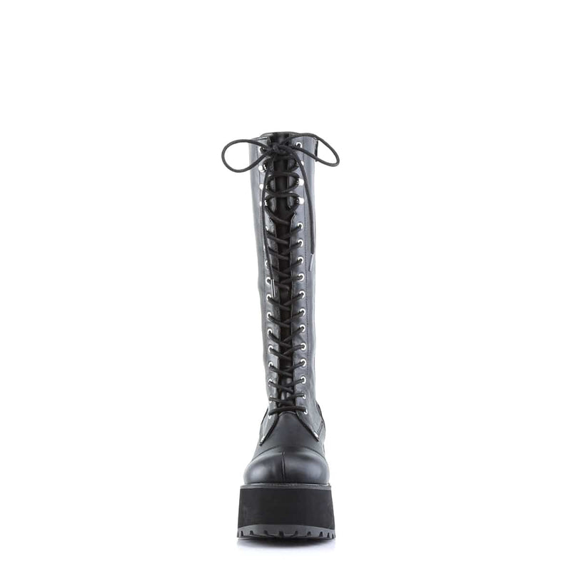 Demonia RANGER-302 Knee High Boot (Black Vegan Leather)