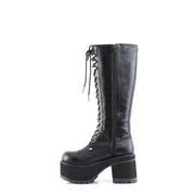Demonia RANGER-302 Knee High Boot (Black Vegan Leather)
