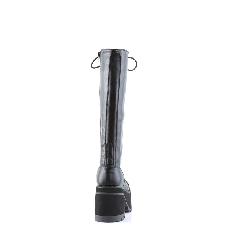 Demonia RANGER-302 Knee High Boot (Black Vegan Leather)