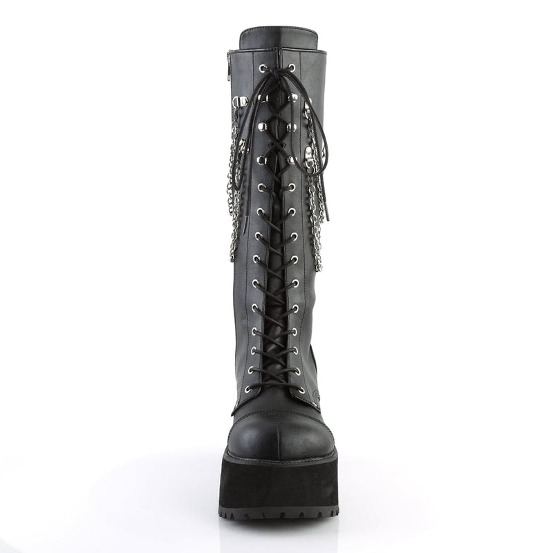 Demonia RANGER-303 Knee High Boot (Black Faux Leather)