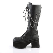 Demonia RANGER-303 Knee High Boot (Black Faux Leather)