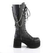 Demonia RANGER-303 Knee High Boot (Black Faux Leather)