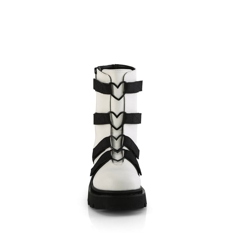 Demonia RENEGADE-50 Ankle Boot (White Vegan Leather-Nylon)