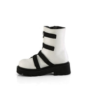 Demonia RENEGADE-50 Ankle Boot (White Vegan Leather-Nylon)