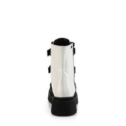 Demonia RENEGADE-50 Ankle Boot (White Vegan Leather-Nylon)