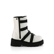 Demonia RENEGADE-50 Ankle Boot (White Vegan Leather-Nylon)