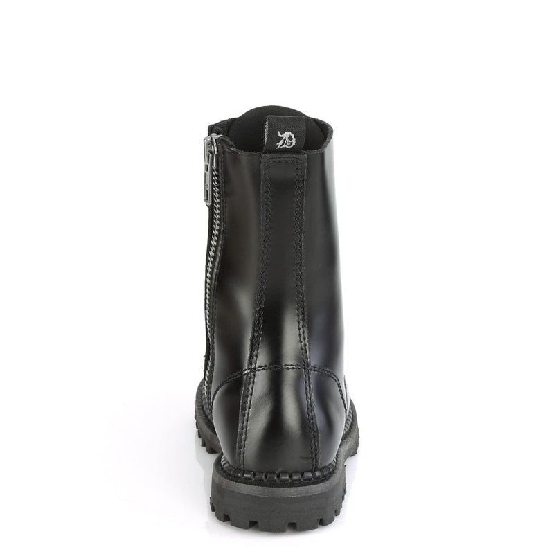 Demonia RIOT-10 Ankle Boot (Black Leather)