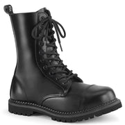 Demonia RIOT-10 Ankle Boot (Black Leather)