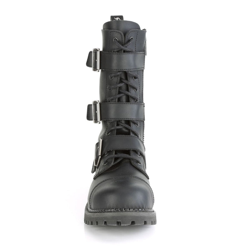 Demonia RIOT-12BK Ankle Boot (Black Vegan Leather)