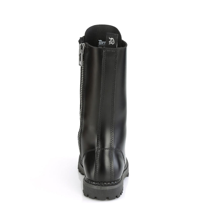 Demonia RIOT-14 Mid-Calf Boot (Black Leather)