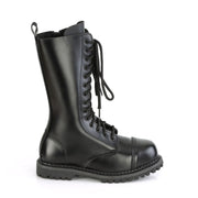 Demonia RIOT-14 Mid-Calf Boot (Black Leather)