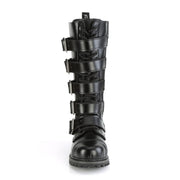 Demonia RIOT-18BK Knee High Boot (Black Leather)
