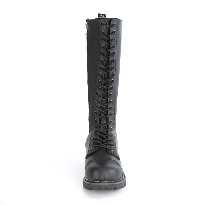 Demonia RIOT-20 Knee High Boot (Black Vegan Leather)